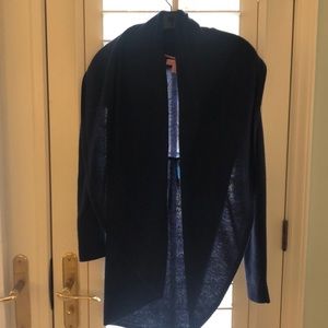 Navy blue shawl collar cardigan